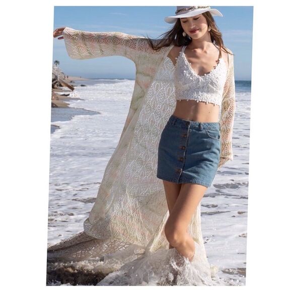 𝅺POL Waves Of Color lightweight maxi kimono - Picture 2 of 13